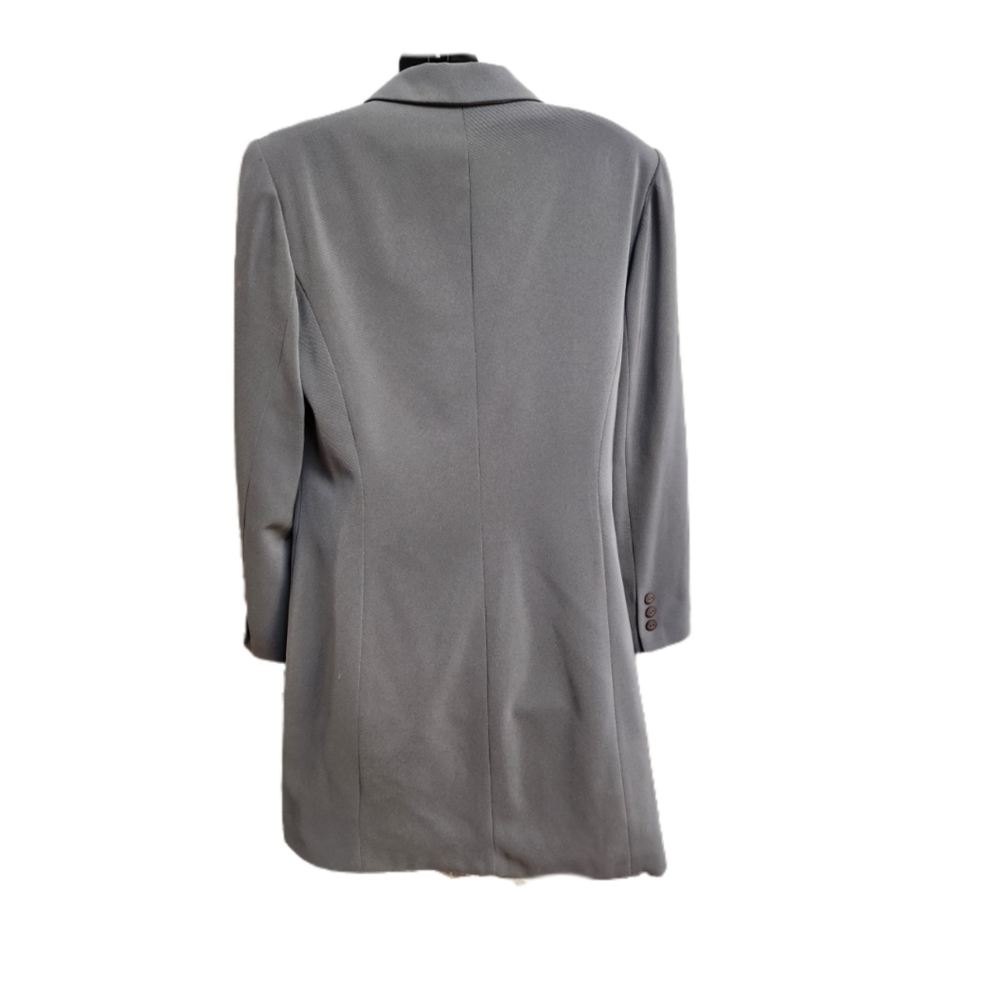 VINTAGE KASPER & COMPANY ASL GRAY DRESSY LONG COAT SIZE 10 - Picture 4 of 4